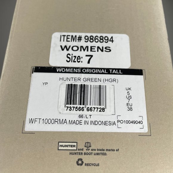 Hunter Original Tall Rain Boot Matte Green - Picture 9 of 9